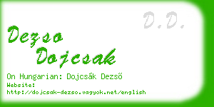 dezso dojcsak business card