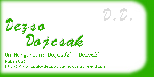 dezso dojcsak business card